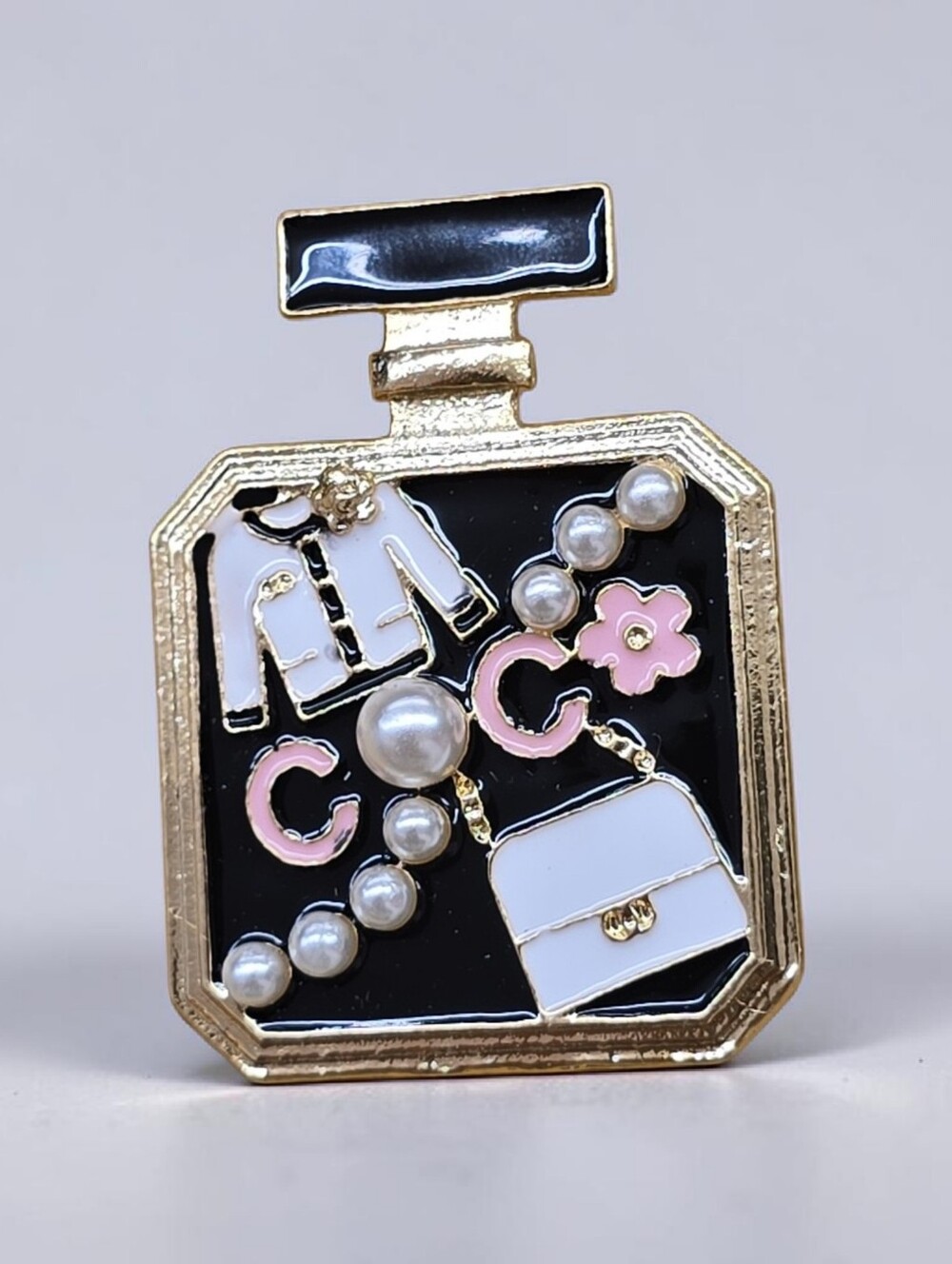 Enamel Perfume Bottle Brooch- Assorted Colors